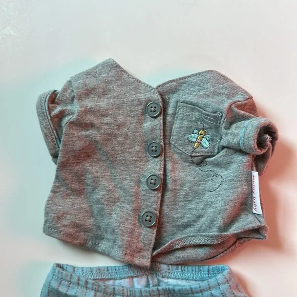 Gray Doll Pajama Set - 2-Piece Sleepwear for Kids' Dolls - Picture 2 of 3
